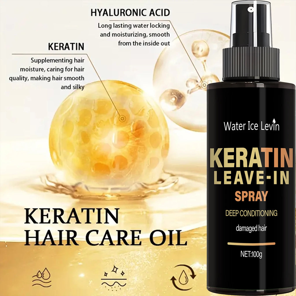Hair Repair Growth Leave In Spray 1+1 Pack 100g Collagen Biotin Keratin Vitamin C Damaged Hair Moisturizing Spray Cheap