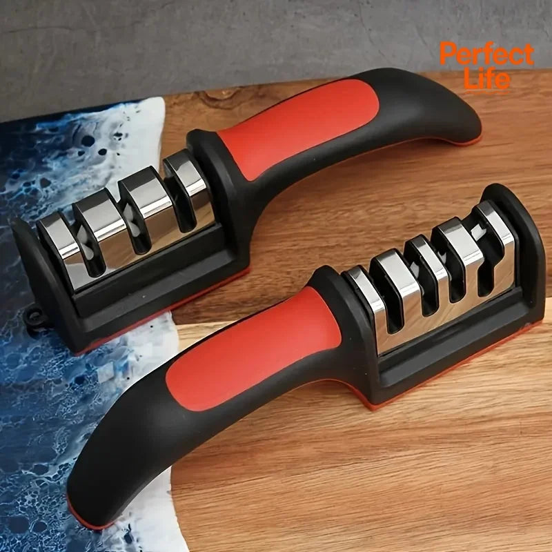 3/4 Segment Knife Sharpener Kitchen Multifunctional Handheld Fast Sharpening Stone Three-stage Cutting Knife Kitchen Supplies