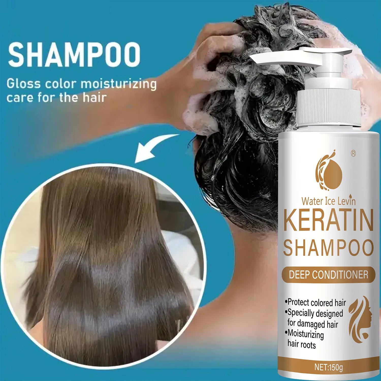 Keratin & Collagen Shampoo for Damaged Hair, Deep Conditioning Repair, Color Safe & Moisturizing, with Biotin, Fast Shipping