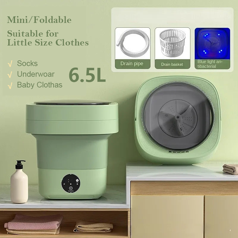 Mini Foldable Washing Machine Portable Mini Socks Underwear Panties Washing Machine Big Capacity 3 Models With Spinning Dry Gadgets mini lavadora plegable