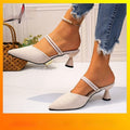 Women's Fashion Pointed-Toe High-Heel Half Sandals sandalias
