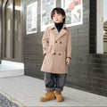 Autumn/Winter Boys Trench Coat Fashion New Children's Long Coat British Solid Color Jacket 100-170cm