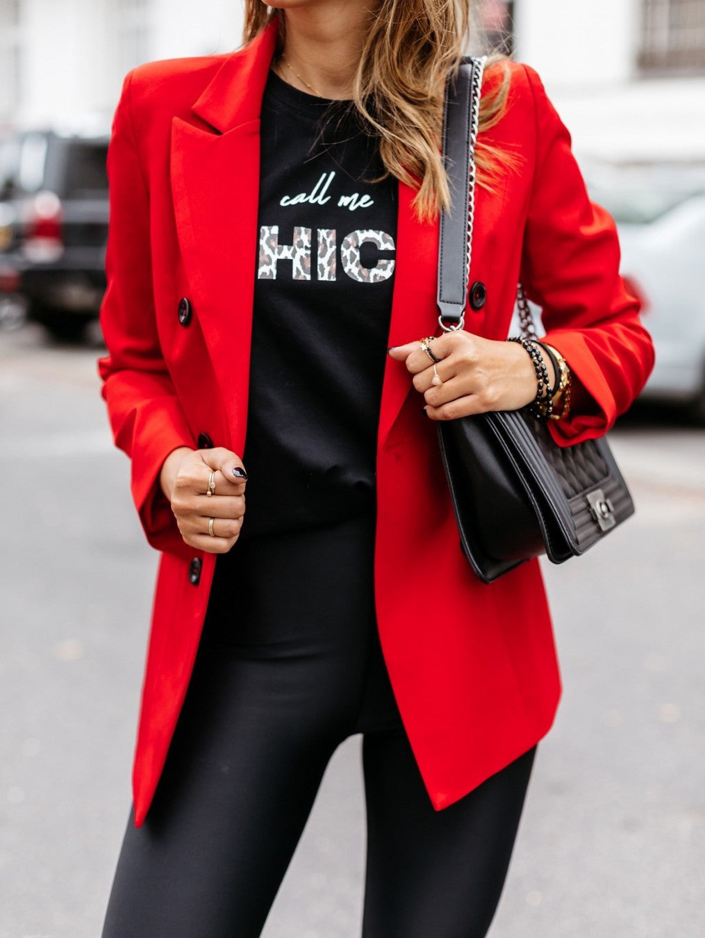 Double-breasted button blazer 