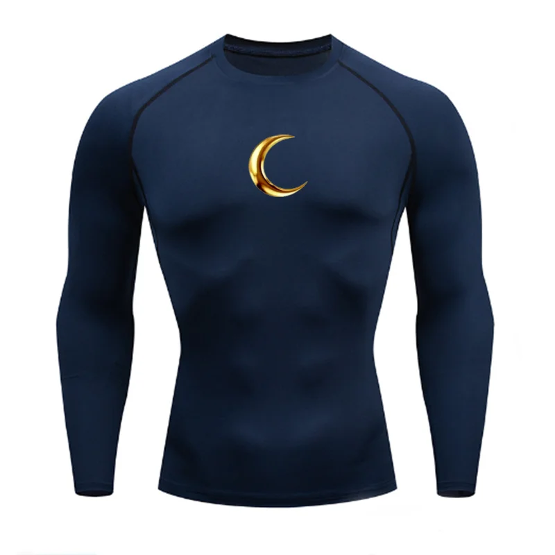 Men's Slim Fit Fashionable Fitness Sportswear 2026 T-Shirt Pattern Top Tight Training Suit Compressed Running Basketball Gear