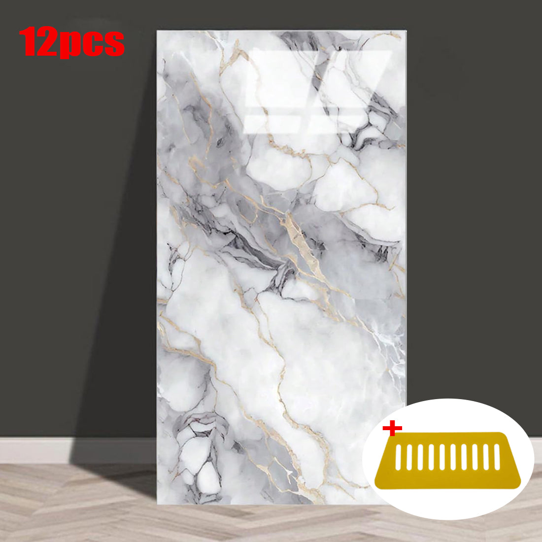 12 Pcs  Ceramic Tile Wall Stickers Stick On Kitchen Bathroom Home Decor