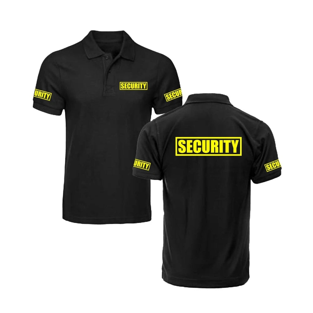 Summer Classic Security Polo Shirt Man Guard Bodyguard Uniform Work Clothes Light & Soft Casual Unisex Men's Golf Polos Shirts 