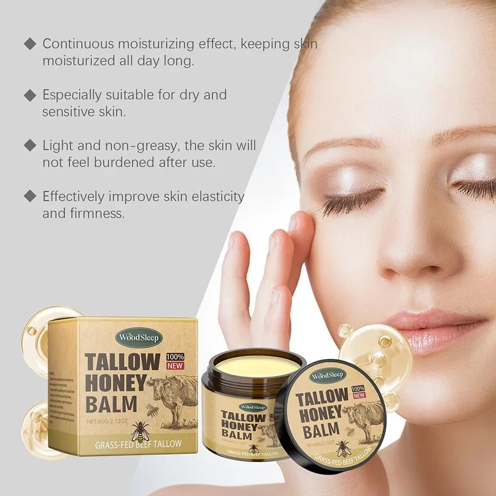 Beef Tallow Honey Moisturizer/Ginseng Cream Moistrizing Nourishing Hydrating Brightening Face Skin Rejuvenation Korean Cosmetics