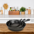 3Pcs Pre-Seasoned Cast Iron Skillet Set 6/8/10in Non-Stick Oven Safe Cookware Heat-Resistant Frying Pan sartenes
