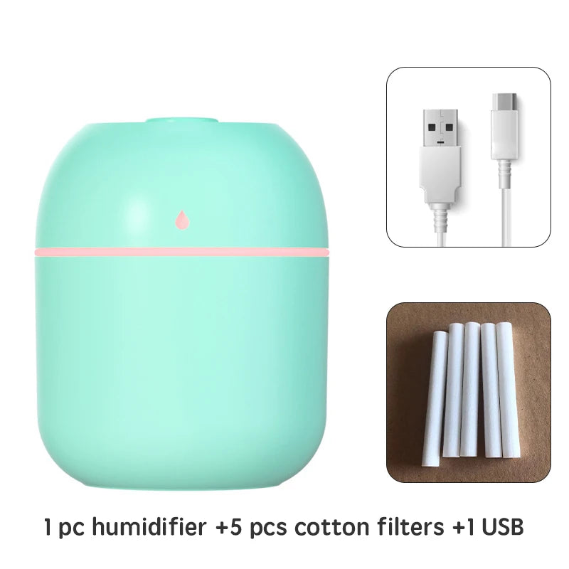 220ml Portable USB Ultrasonic Air Mini Humidifier Essential Oil Diffuser Car Purifier Aroma Anion Mist Maker