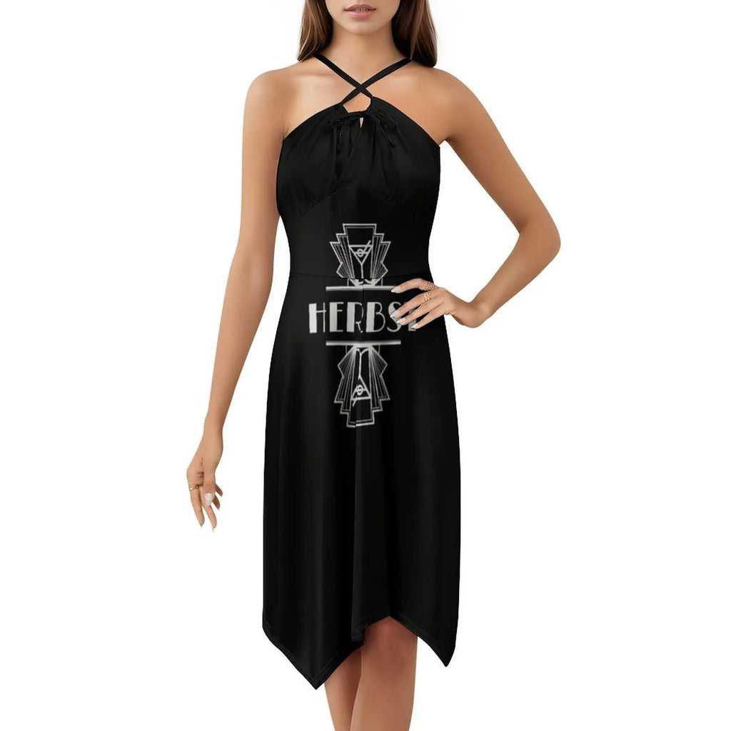 Herbst Surname Art Deco Design Sweetheart Neckline Dress Elegant Summer Party Dress For Women Herbst Art Art Illustration Art