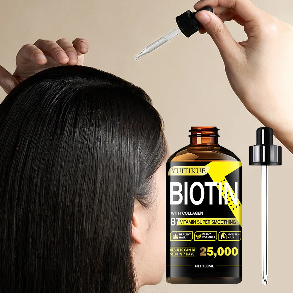 Biotin Collagen Care Oil 100ml - Rich in Vitamin B7, healthy plant-based formula, fast absorption, for super smooth hair