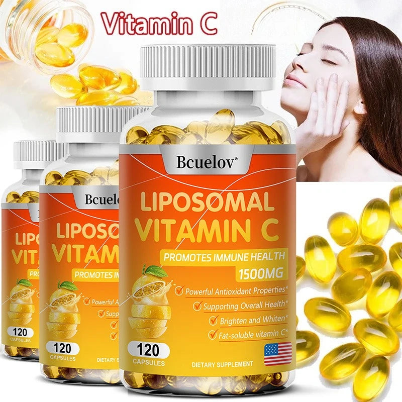 Liposomal Vitamin C - Promotes Collagen Production, Supports Skin, Immune Health, Powerful Antioxidant, Energy Supplement 