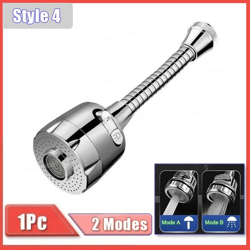 360 Degree Rotatable 2/3 Mode Faucet Extender Water Saving Bubbler Nozzle Adapter for Kitchen & Bathroom Home Faucet Accessories