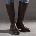 Winter Women's Riding Boots Round Toe Chunky Heel Over-the-Knee High Boots Women's Buckle Platform Shoes Botas Mujer 
