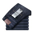 Wthinlee New Business Men's Jeans Casual Straight Stretch Fashion Classic Blue Black Work Denim Pant Trousers Male Clothing 