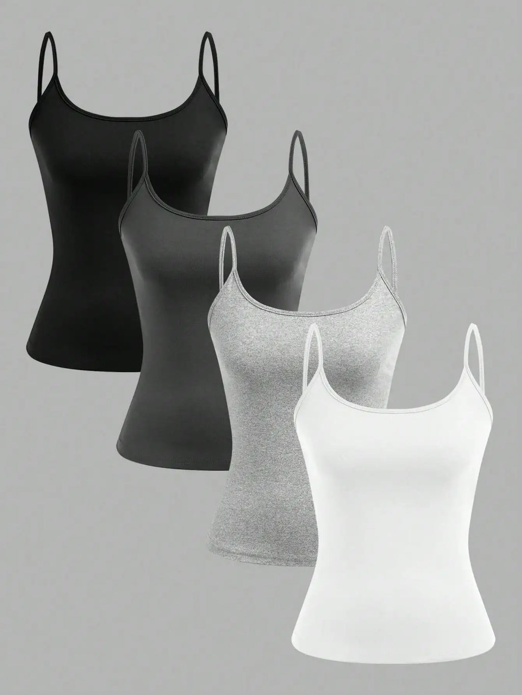 4 pcs Women Solid Color  Camisoles Vest Women Tank Tops Female Summer Sexy Strap Basic Tops Sleeveless Camisole T-shirt