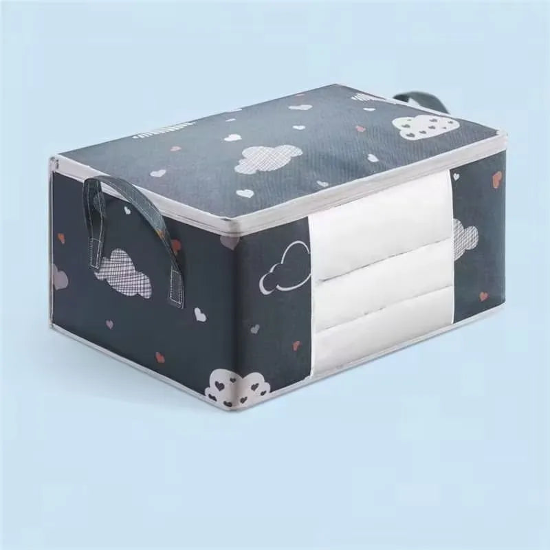 HOMEFISH Large Capacity Foldable Clothes Storage Bag with Reinforced Handle Sturdy Zipper for Blankets Bedding - Organizer Bag