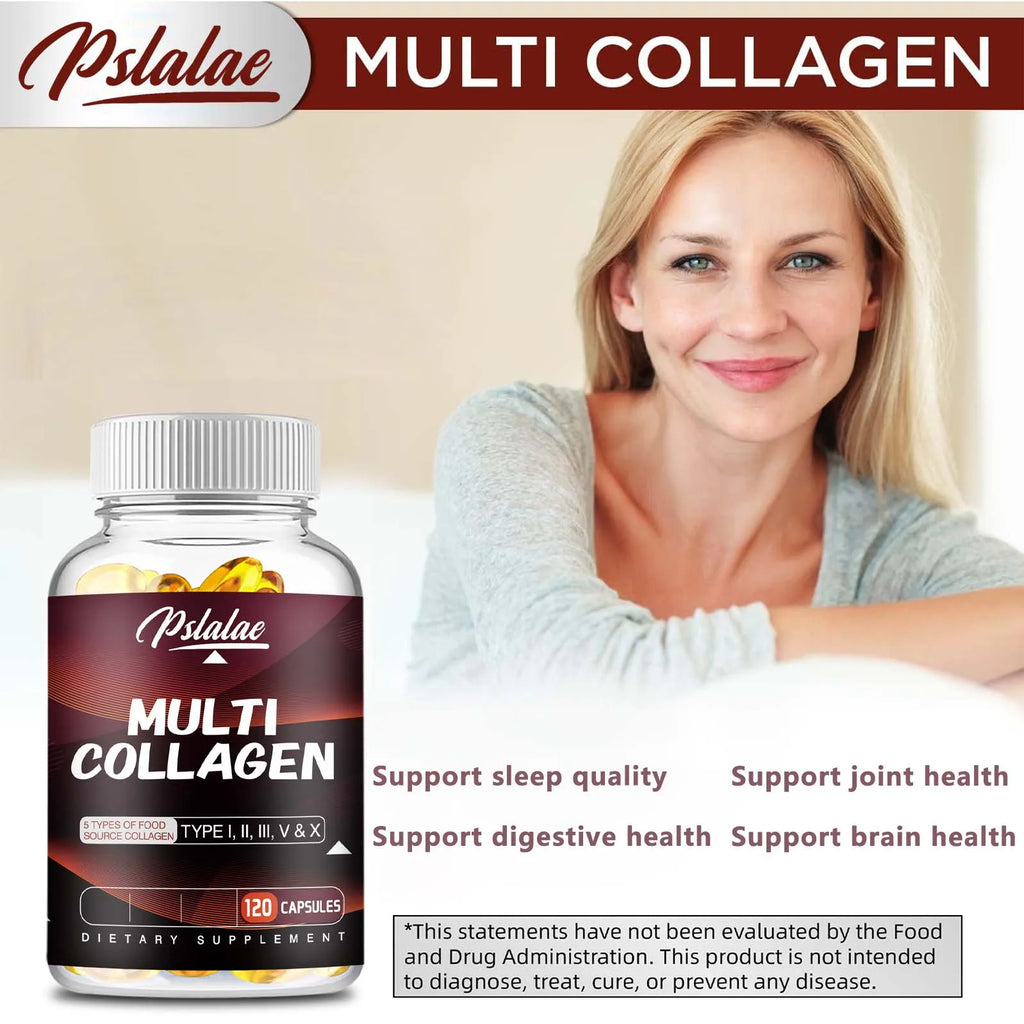 Multi Collagen Supplement - Bone Support, Joint, Skin And Nail Health - 120 Capsules