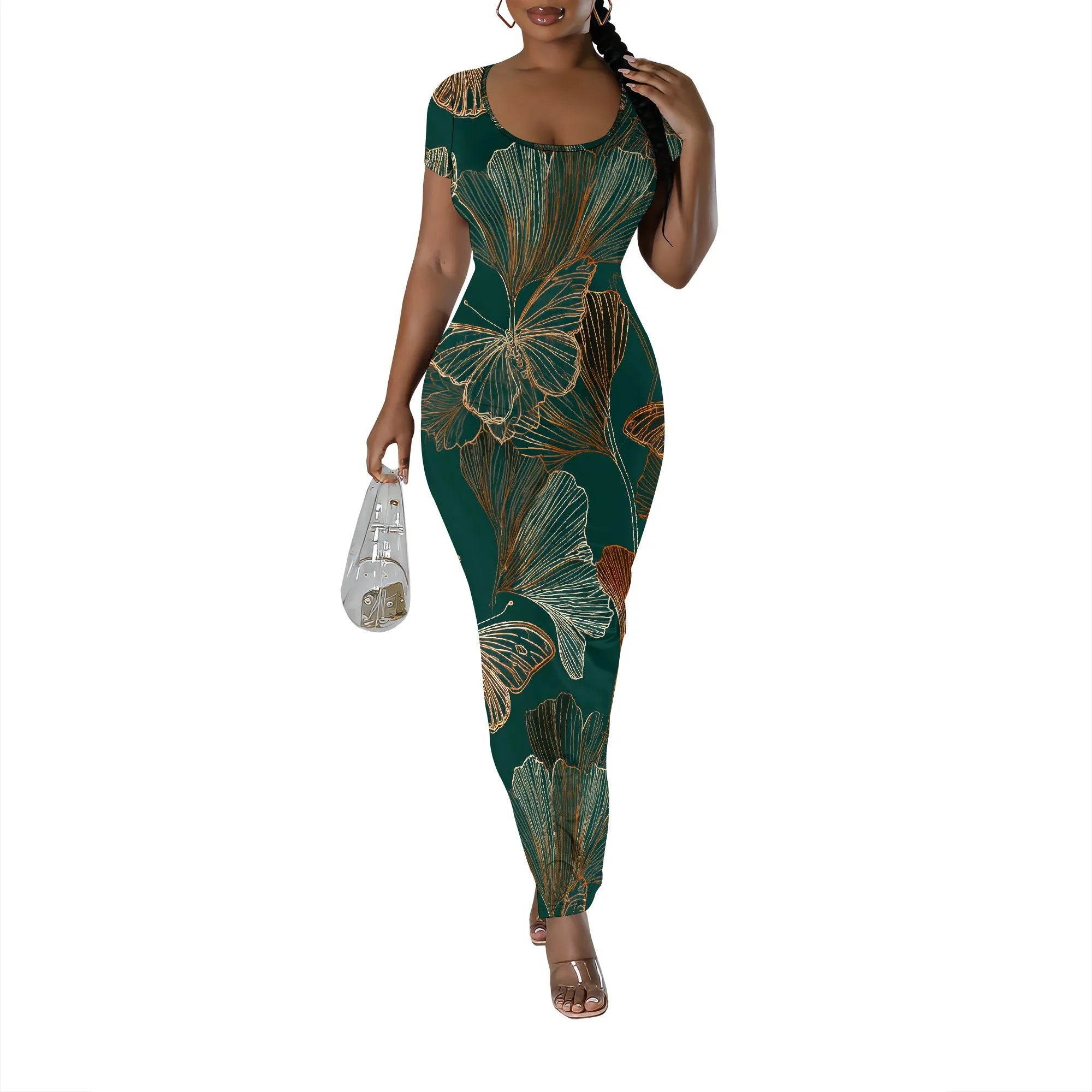Womens Summer Casual Sexy Short Sleeve Bodycon Dress Basic Pencil Midi Club Dresses