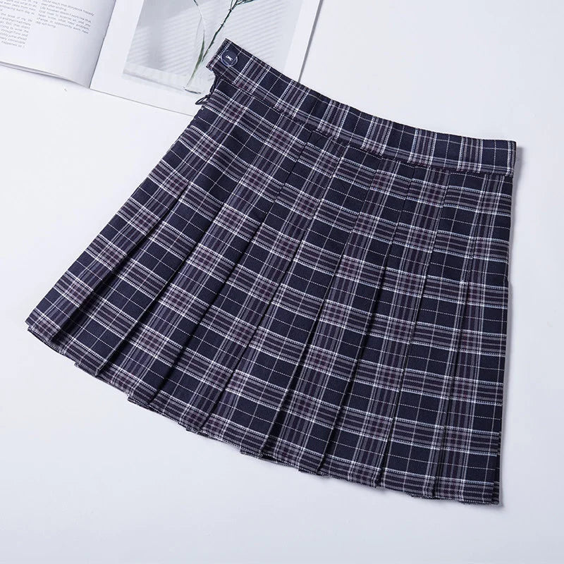 Women's Skirt Without Shorts Fashion Korean Style Clothing Black Harajuku Plaid Falda Short De Mujer Mini Pleated Skirts For Girls 