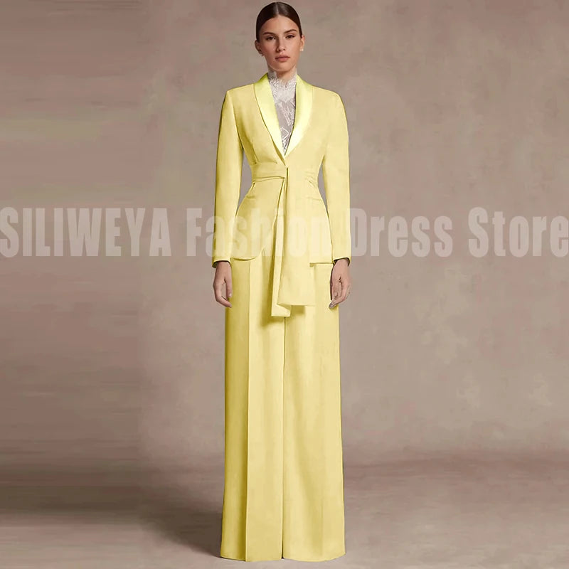 Fashion Office Lady Blazer Pants Female Suit Formal White Jacket Trouser Business Work Wear 2 Piece Set Conjuntos De Mujer