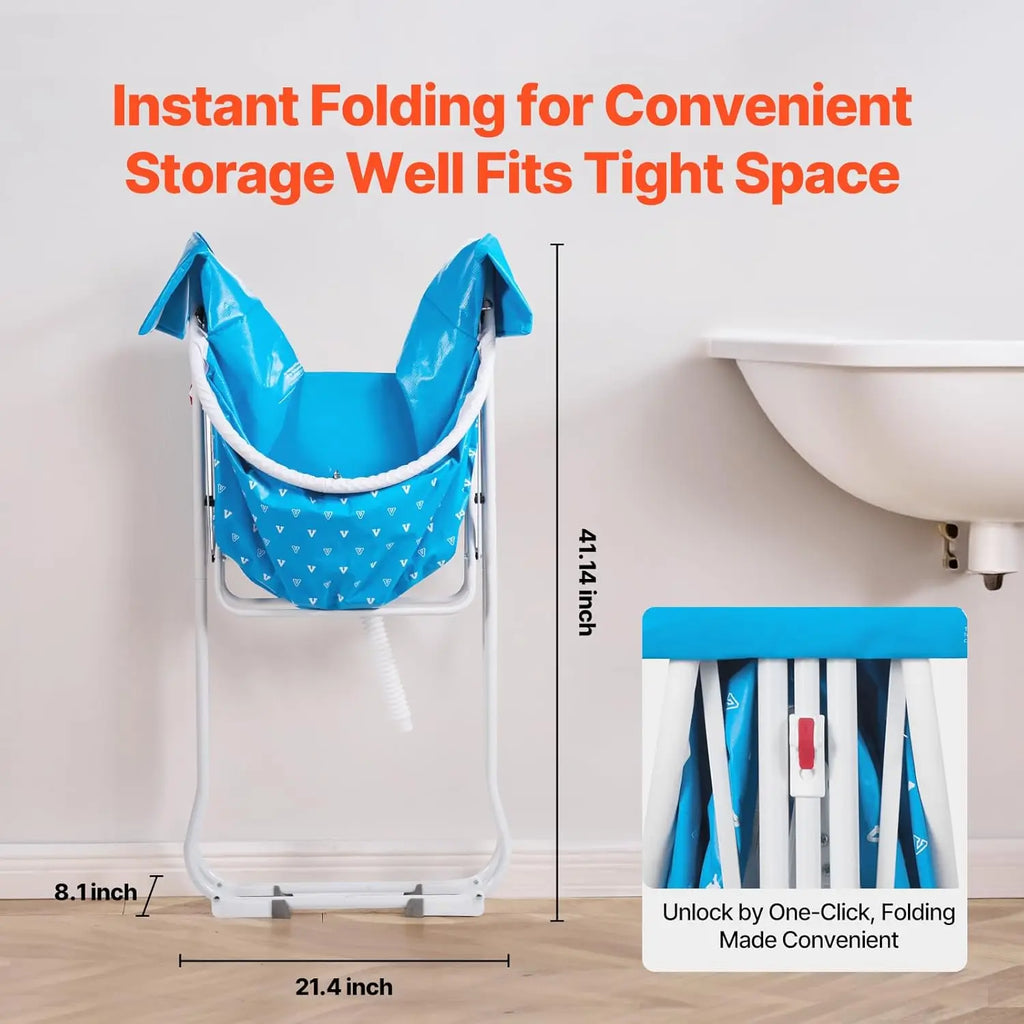 Foldable Portable Pet Bathtub for Dogs & Cats, Elevated Shower Station with Quick Drainage, Indoor Outdoor Use