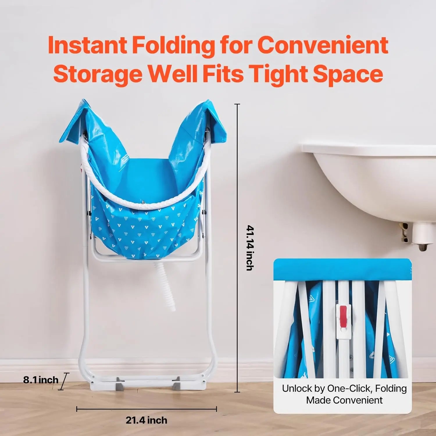 Foldable Portable Pet Bathtub for Dogs & Cats, Elevated Shower Station with Quick Drainage, Indoor Outdoor Use