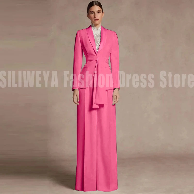 Fashion Office Lady Blazer Pants Female Suit Formal White Jacket Trouser Business Work Wear 2 Piece Set Conjuntos De Mujer