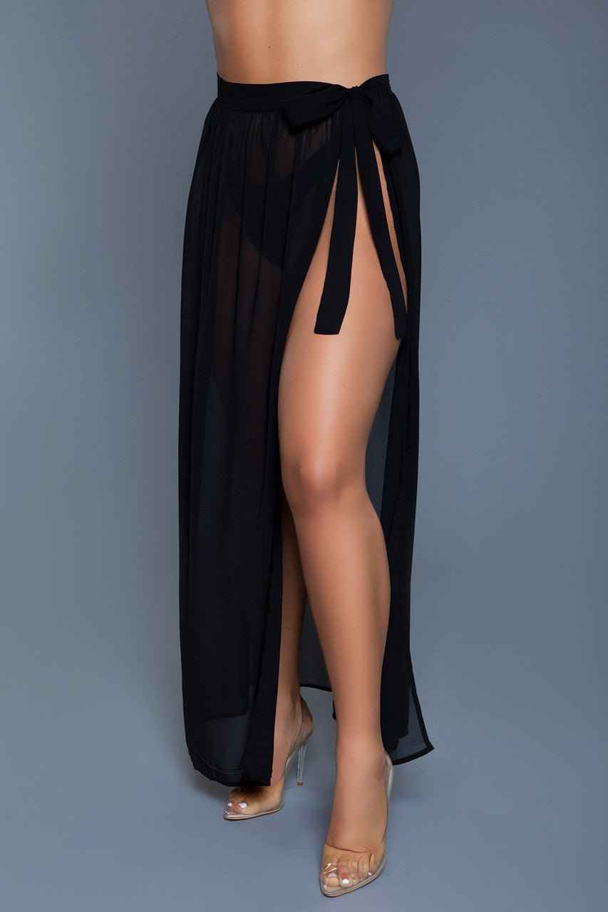 Amelia White Sheer : Cover-Up Skirt