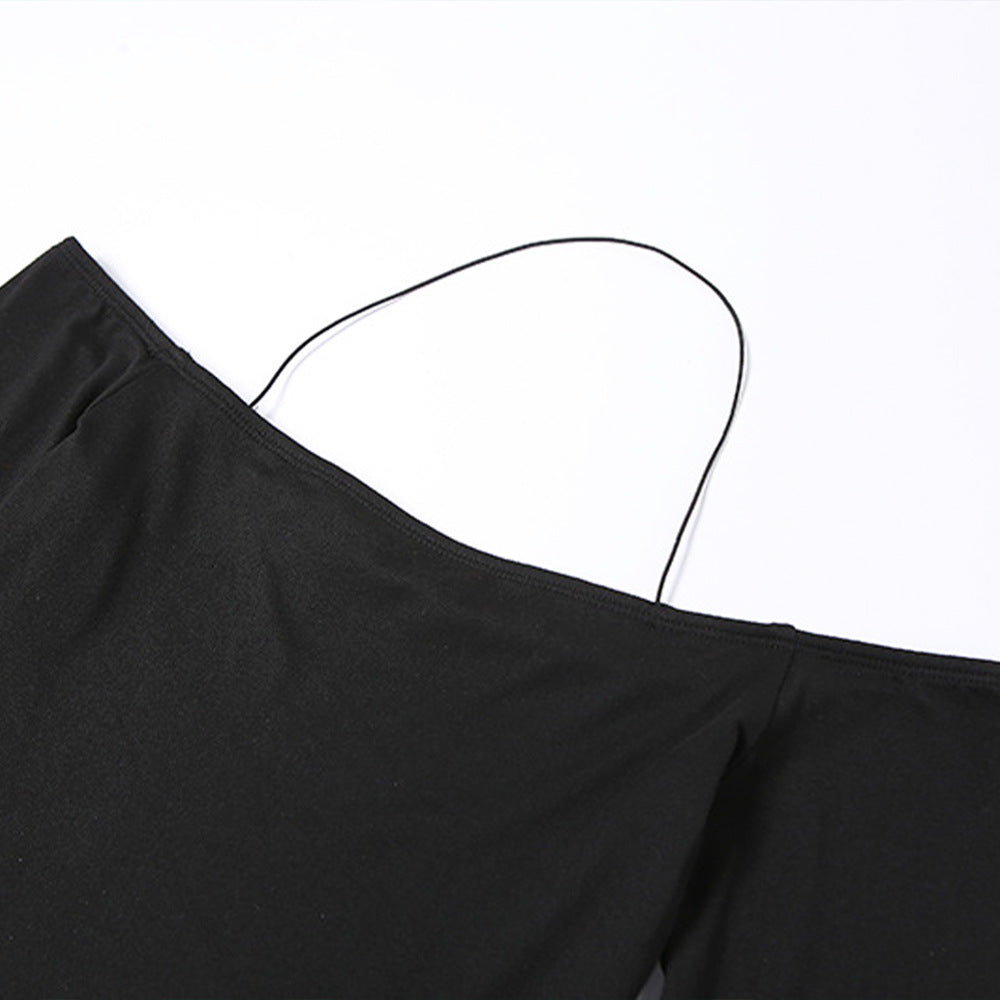 One-shoulder Strap High-waist Slim-fit Hip Dress
