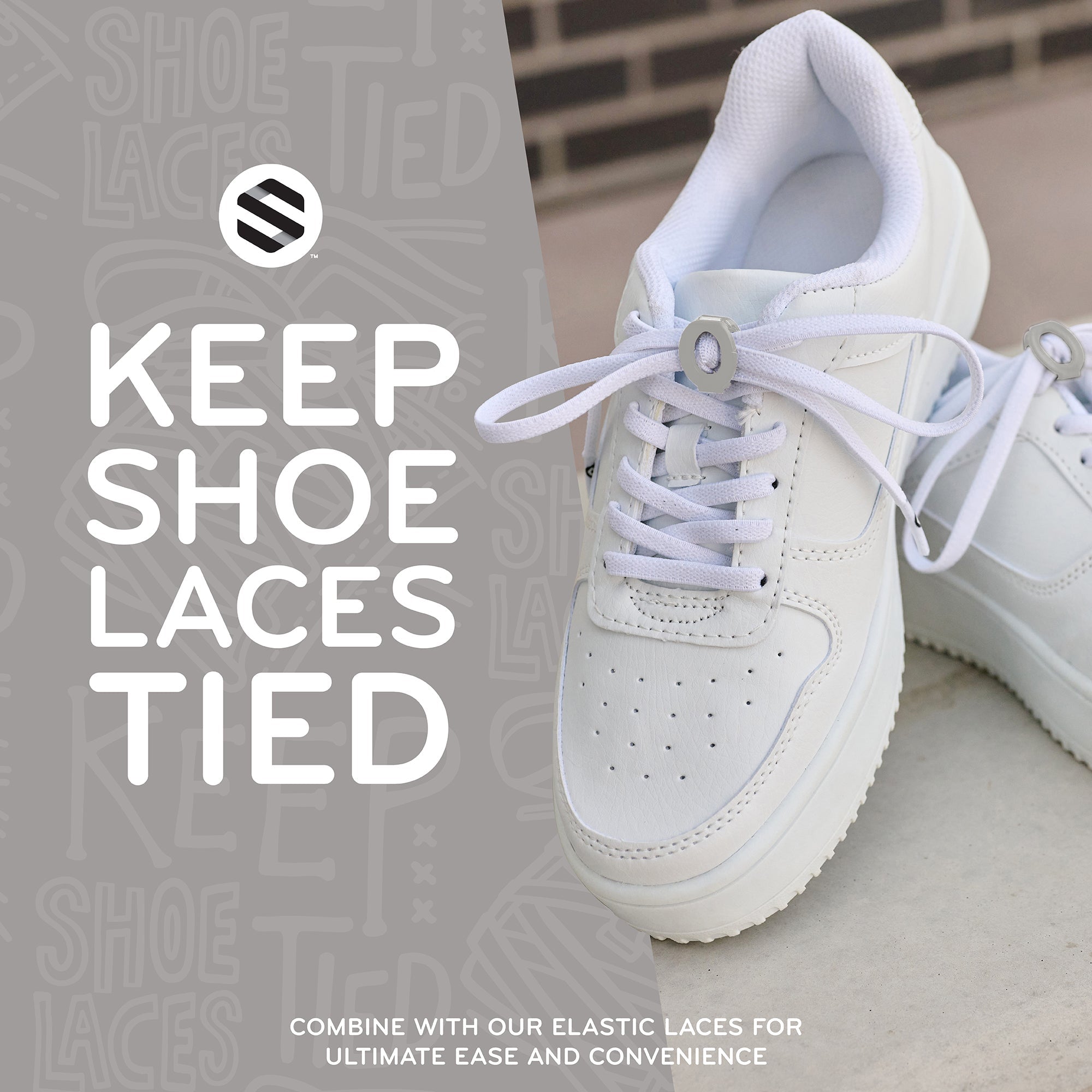 Gray Knot Bow Clip Shoelace Accessory