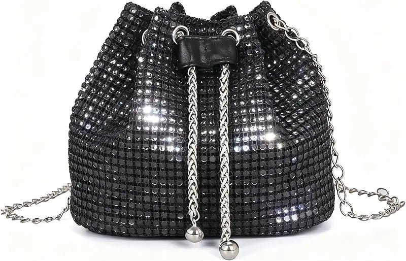 Elegant Evening Bags Womens Fashion Rhinestone Clutch Backpack Sparkly Shoulder Bag for Ladies Party Travel