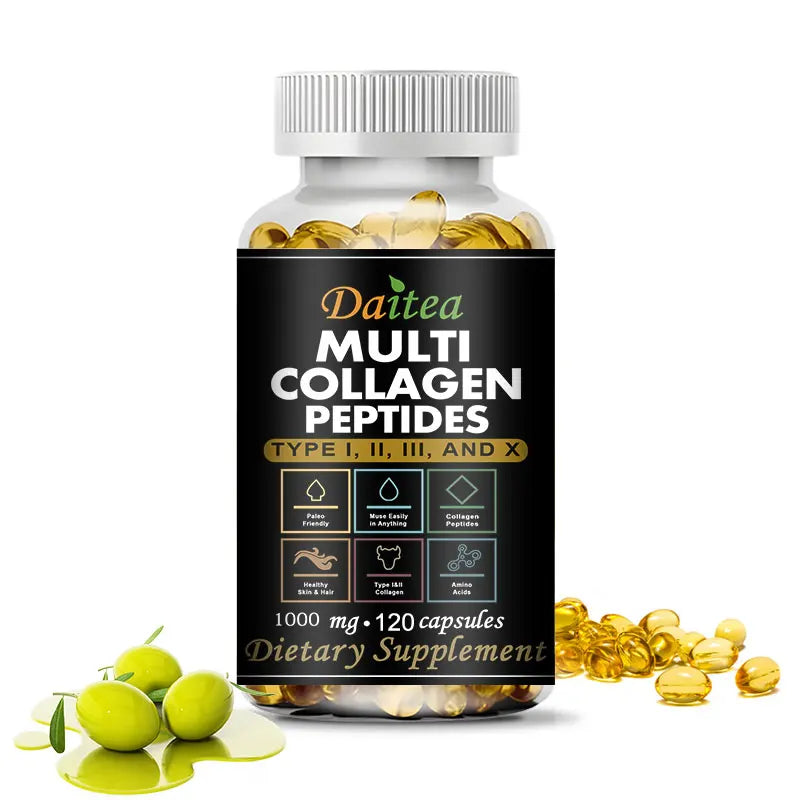 Multiple Collagen -Natural Energy Supplement, Support Cell Health, Anti-aging, Antioxidant, Skin, Joints, Hair, Bones Health