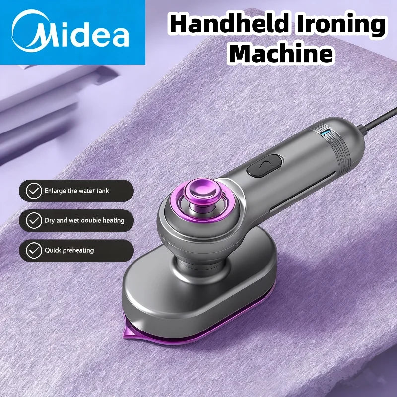 Midea Handheld Steamer Iron USB Portable Mini for Clothes Fast Heating Travel Garment Fabric Press Machine with Handle Home Use