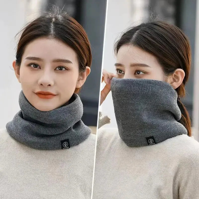 Fashion Women Knitted Scarf Solid Cashmer Like Winter Snood Scarves Lady Warm Thick Unisex Men Neck Scarfs Ring 