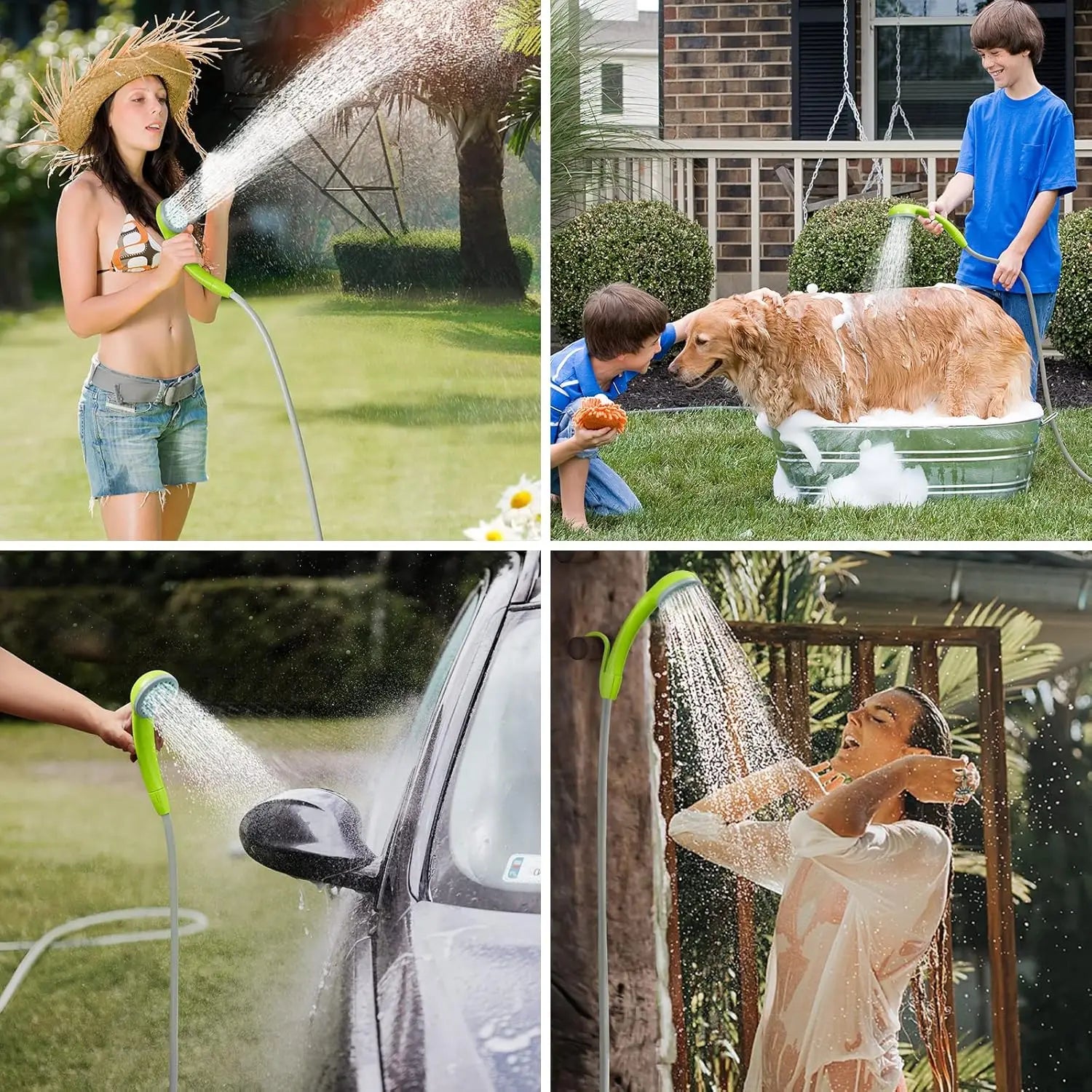 Portable Rechargeable Camp Shower Pump with USB Battery, Ideal for Outdoor Travel and Hiking