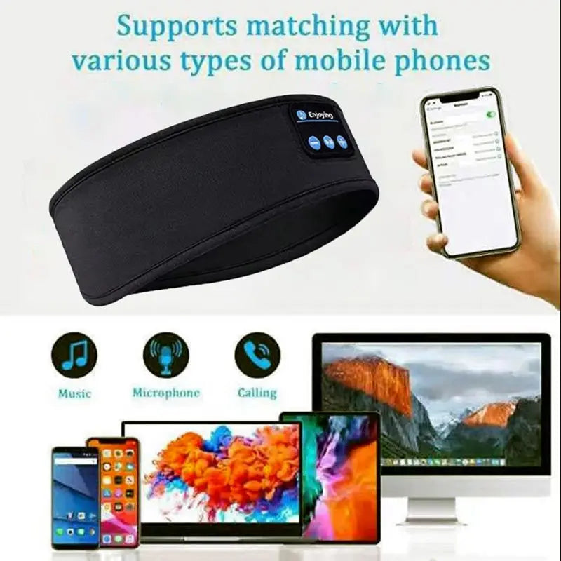 New bluetooth sleep headset wireless headphones music eye mask sleep sports headband outdoor running yoga headband 
