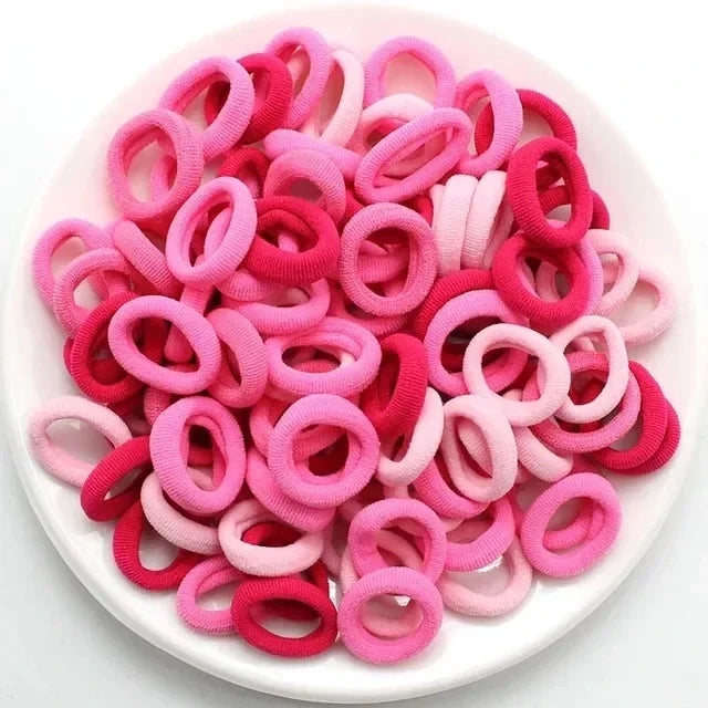 Clearance_200PCS Women Girls Colorful Nylon Elastic Hair Bands Ponytail Hold Small Hair Tie Rubber Bands Scrunchie Hair Accessor 