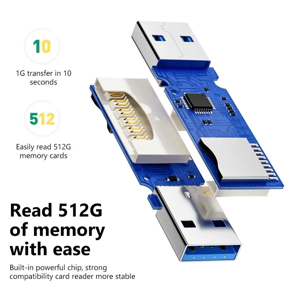 2 IN 1 USB 3.0 /USB 2.0 Card Reader SD TF Card Memory Card Reader High Speed Smart Card reader Adapter For PC Laptop Accessories
