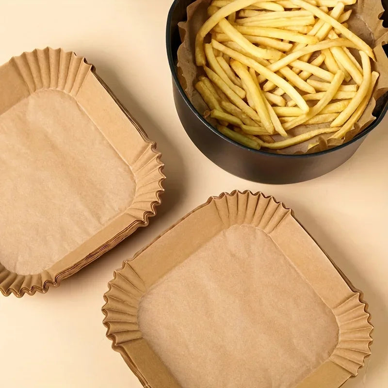 50/100pcs Square Silicone Oil Paper Mini Air Fryer Liner Suitable For Most Air Fryers Non Stick Air Fryer 