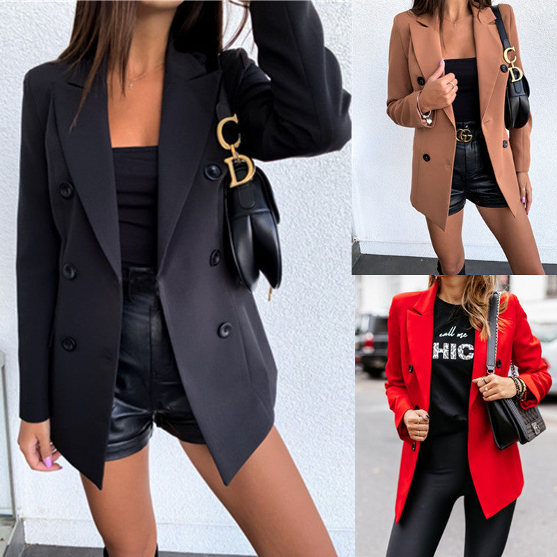 Double-breasted button blazer 