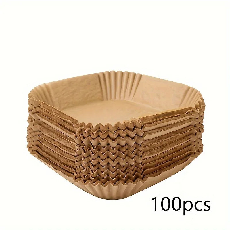 50/100pcs Square Silicone Oil Paper Mini Air Fryer Liner Suitable For Most Air Fryers Non Stick Air Fryer 