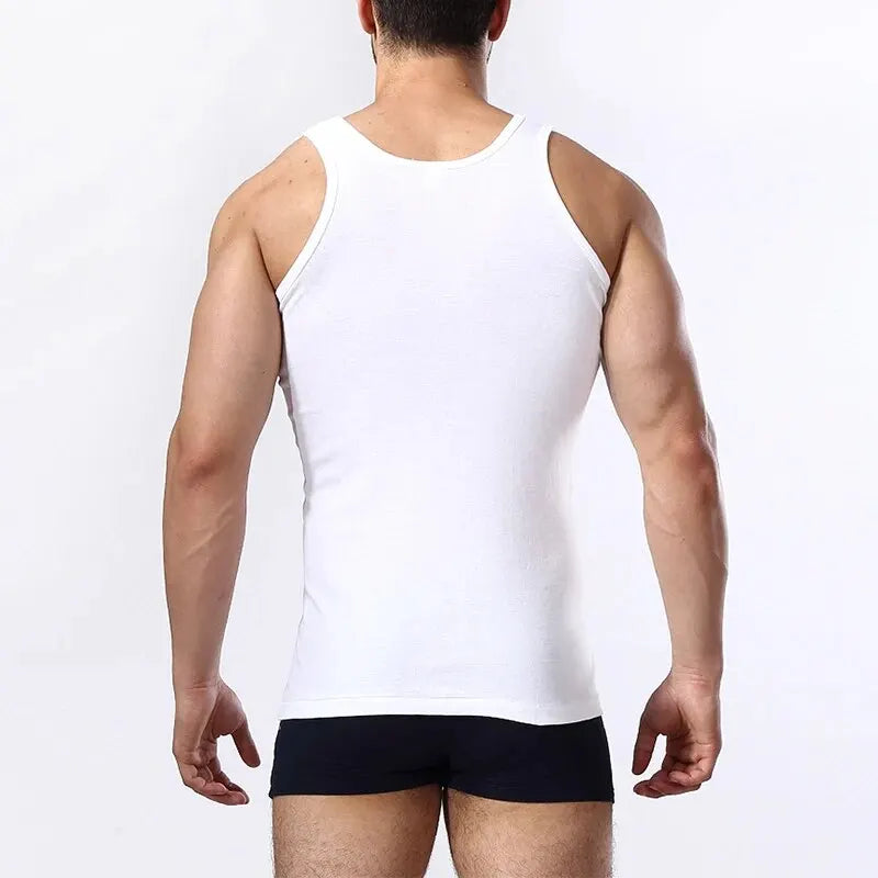 1/3 Pack Four Seasons Men's Cotton Joker Vest Teenagers Simple Fit Sports Fitness T-shirt Middle-aged Casual Sleeveless Shirt 