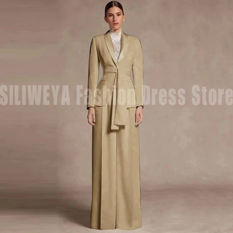 Fashion Office Lady Blazer Pants Female Suit Formal White Jacket Trouser Business Work Wear 2 Piece Set Conjuntos De Mujer