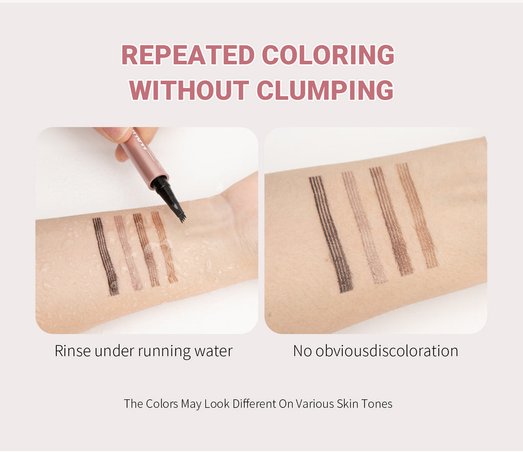 Waterproof And Smooth Not Smudge Four-fork Liquid Eyebrow Pencil