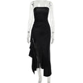 Fashionable Strapless Slit Dress For Women