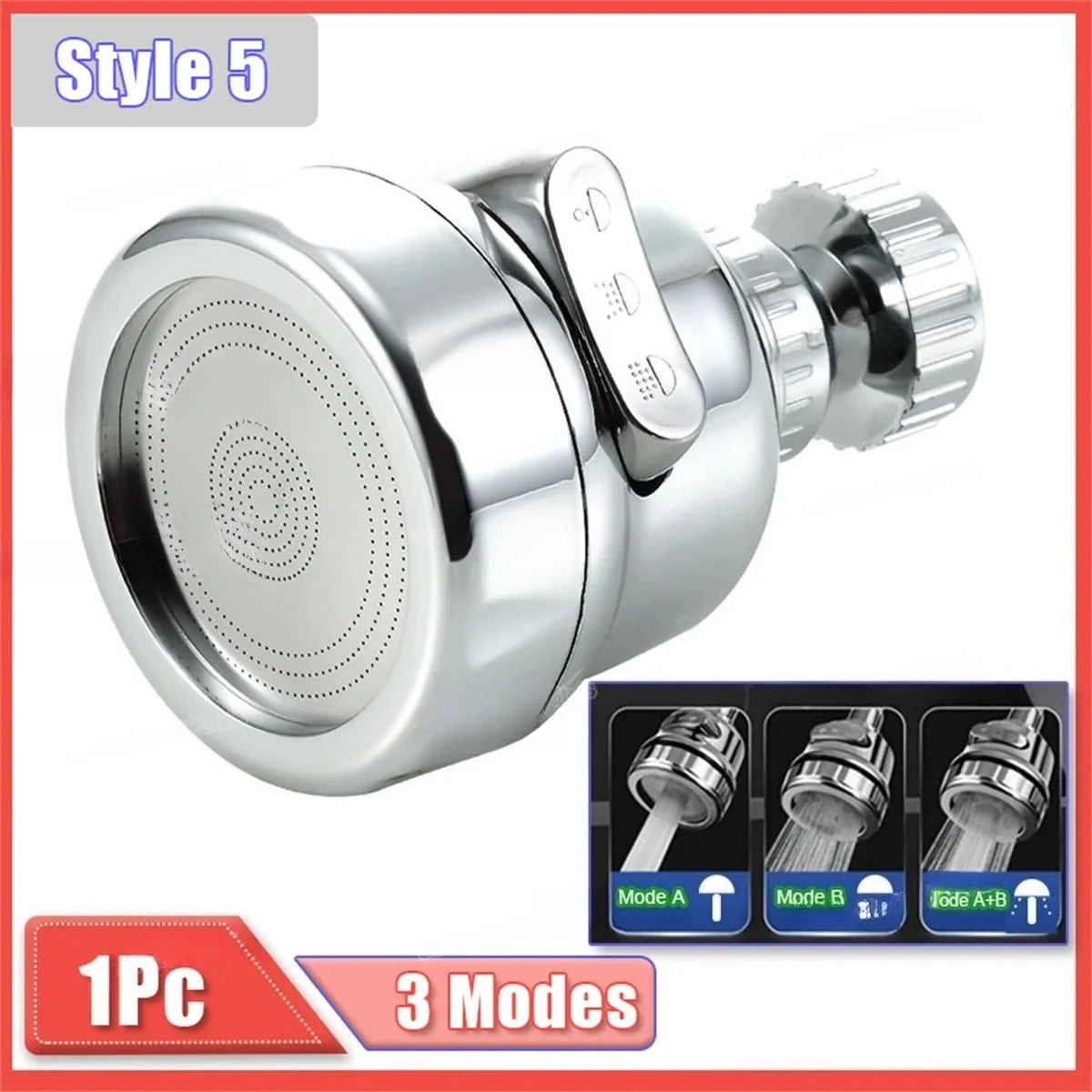 360 Degree Rotatable 2/3 Mode Faucet Extender Water Saving Bubbler Nozzle Adapter for Kitchen & Bathroom Home Faucet Accessories