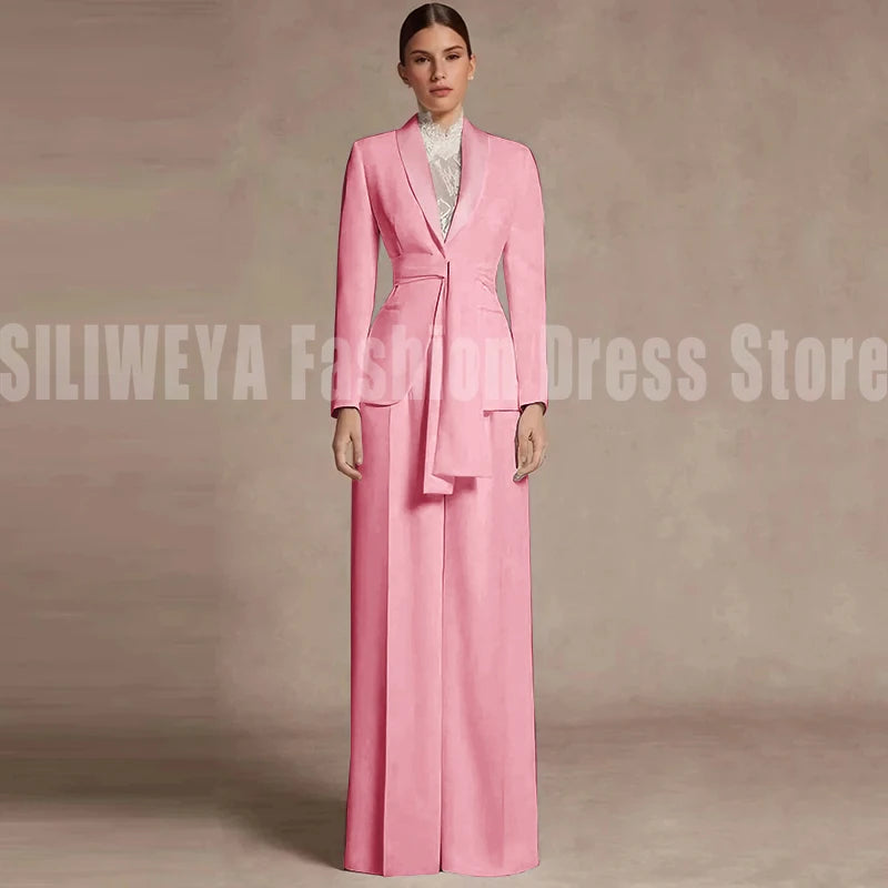 Fashion Office Lady Blazer Pants Female Suit Formal White Jacket Trouser Business Work Wear 2 Piece Set Conjuntos De Mujer