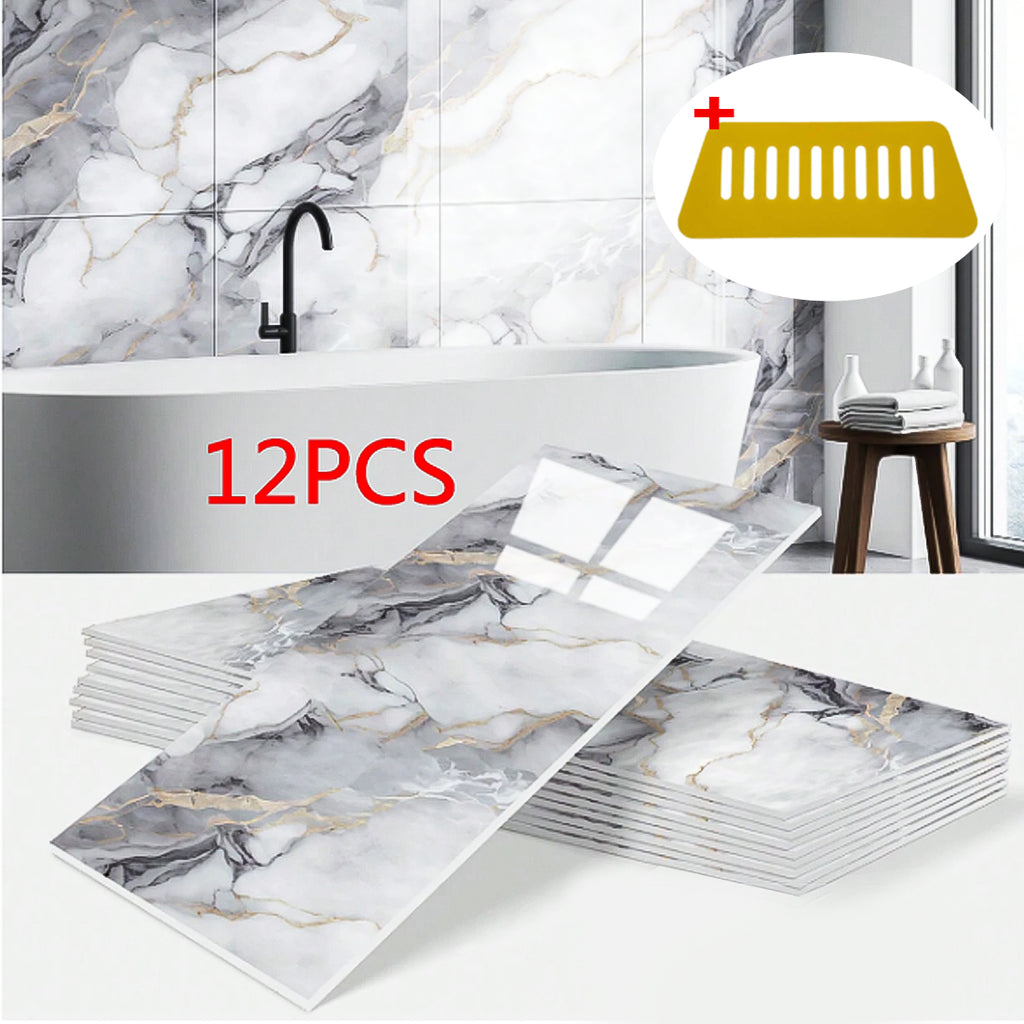 12 Pcs  Ceramic Tile Wall Stickers Stick On Kitchen Bathroom Home Decor