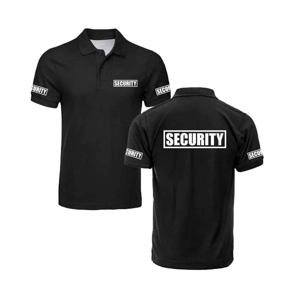 Summer Classic Security Polo Shirt Man Guard Bodyguard Uniform Work Clothes Light & Soft Casual Unisex Men's Golf Polos Shirts 